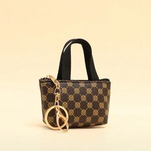 Designer Brown and Gold Mini Tote Bag